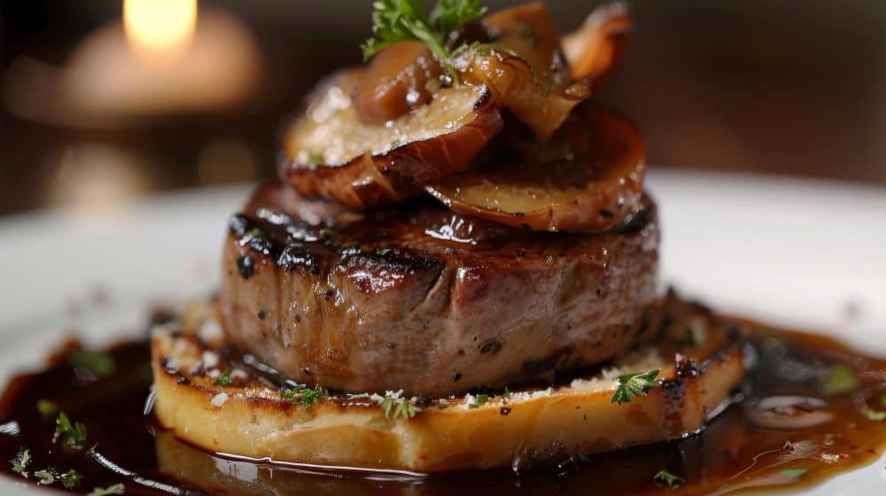 tournedos gebakken op een bord