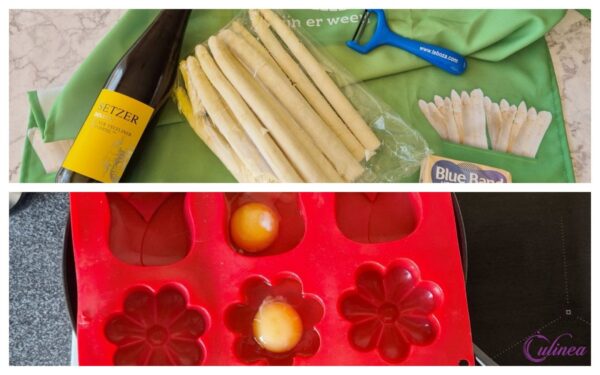 Asperges met gepocheerd ei en ham