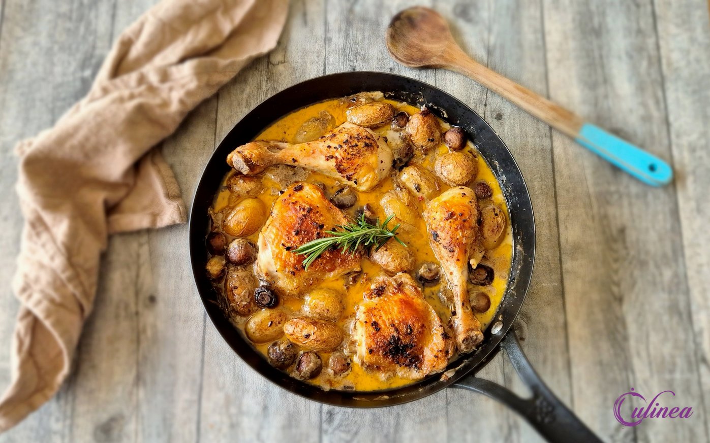 Kip met Nduja uit één pan