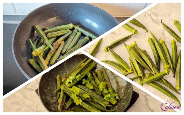 Knapperige gekruide Okra