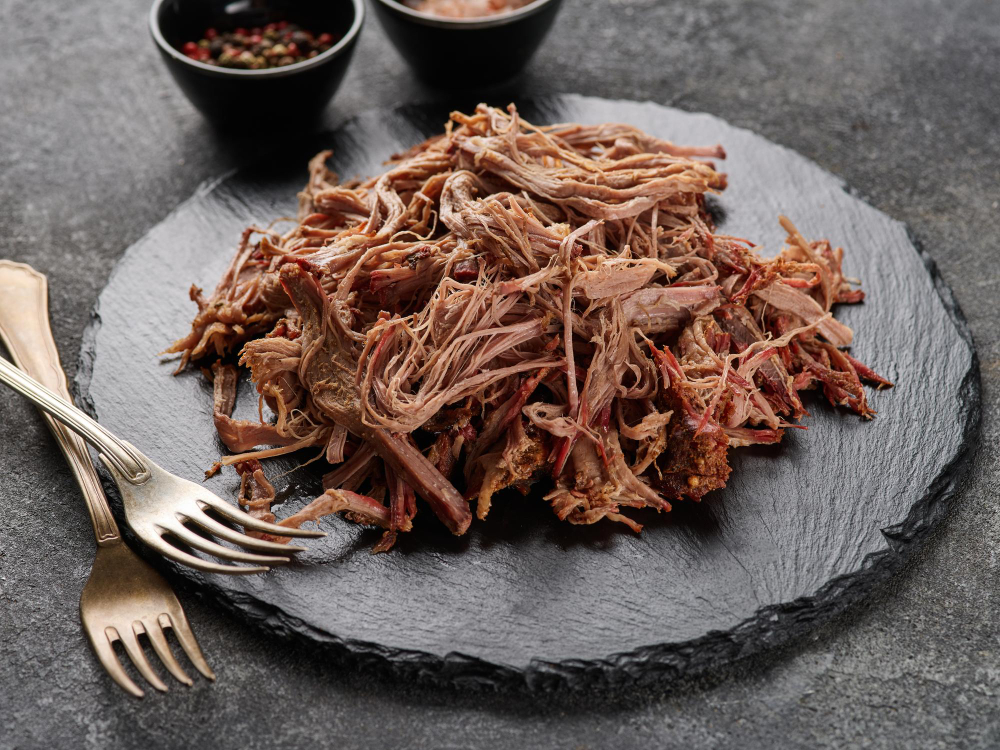 Pulled pork op een bord