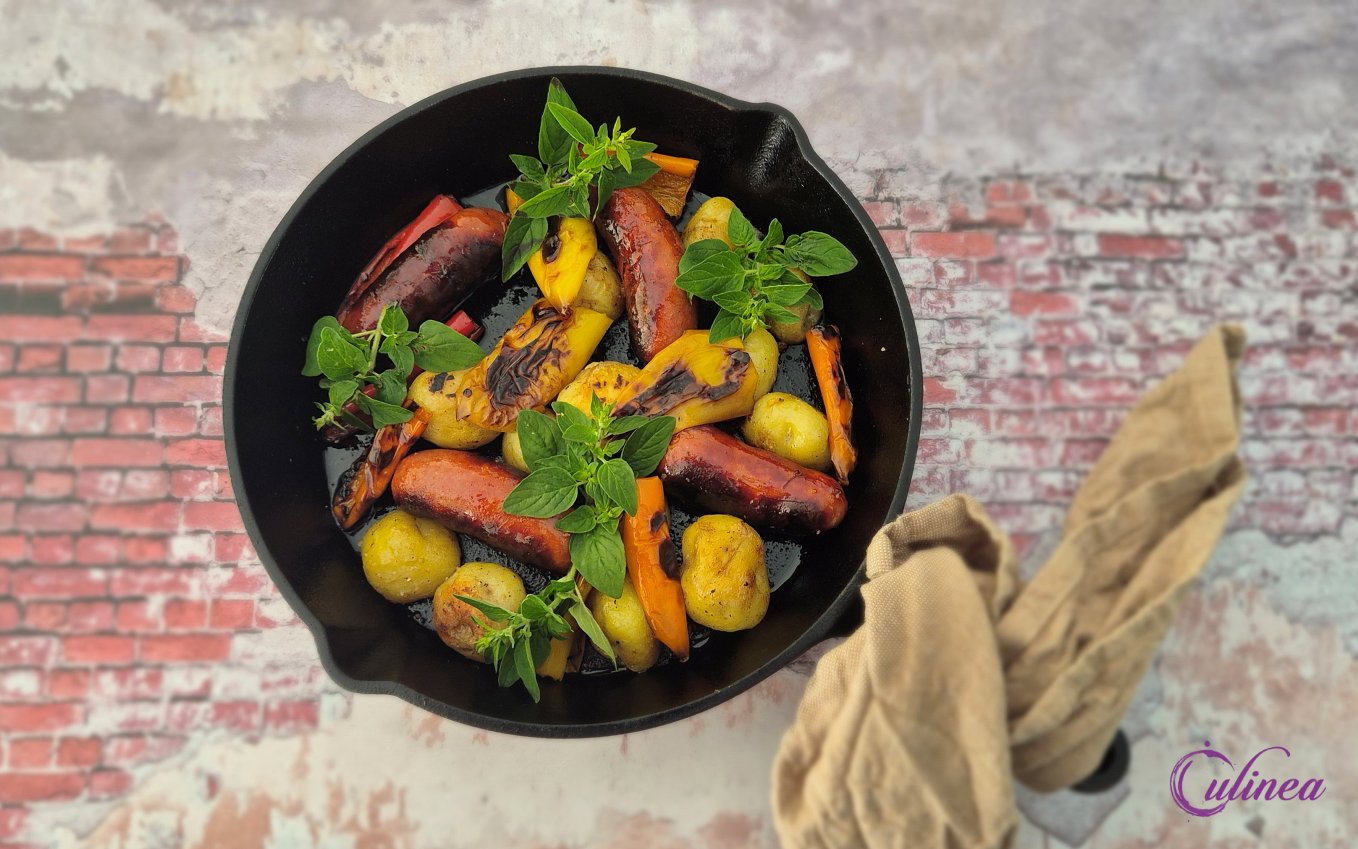 Gebakken chorizo met aardappelen