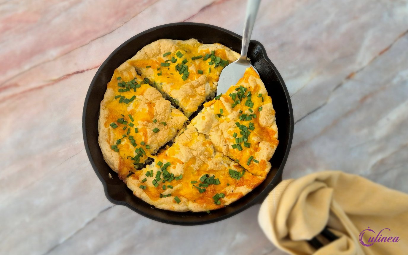 Omelet soufflé met broccoli en cheddar