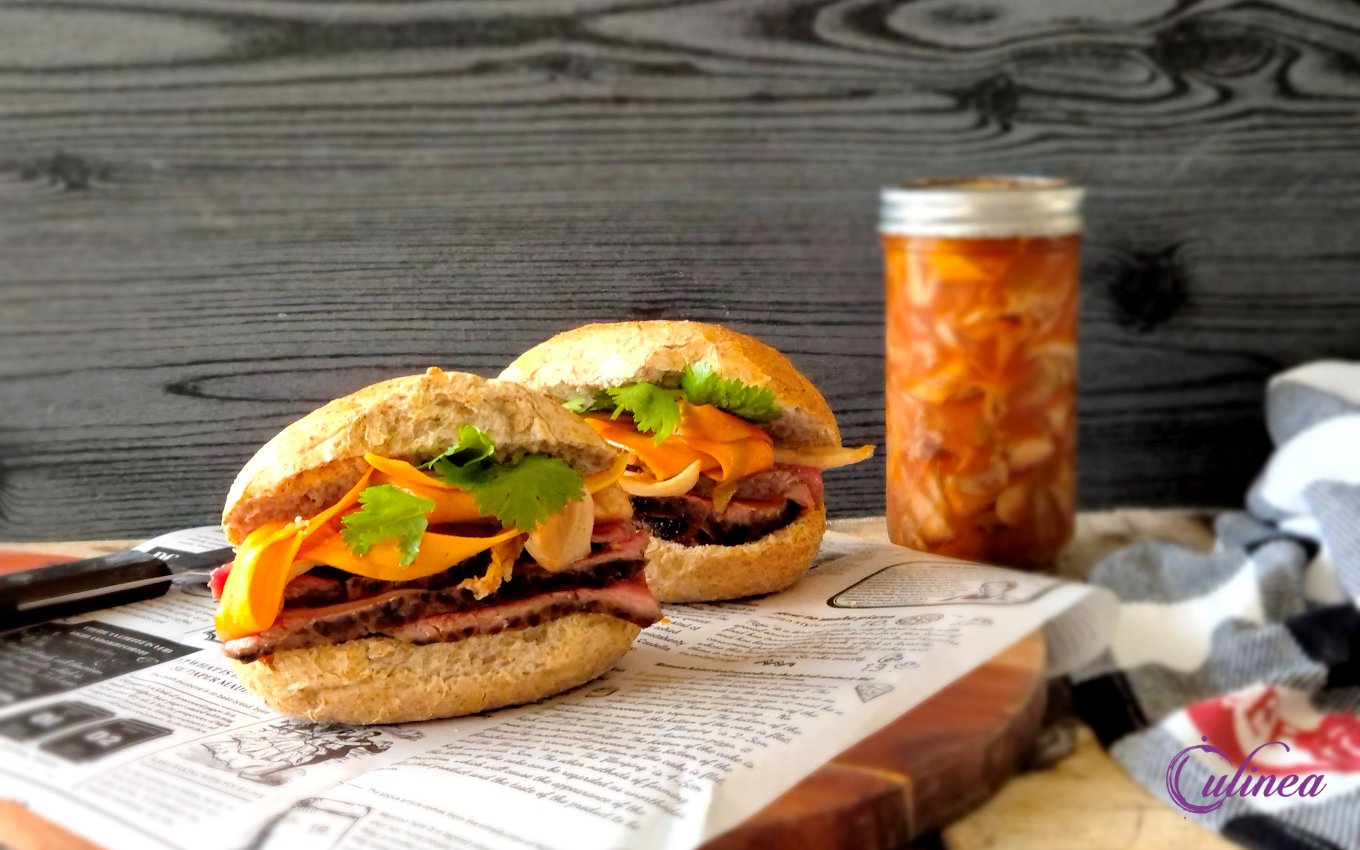 Steak sandwich met kimchi
