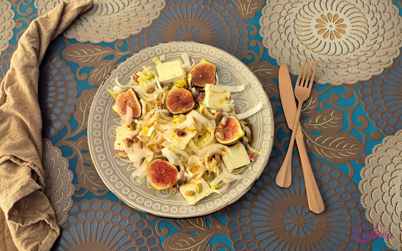Witlofsalade met Verse Vijgen, Brie en Pistachenoten