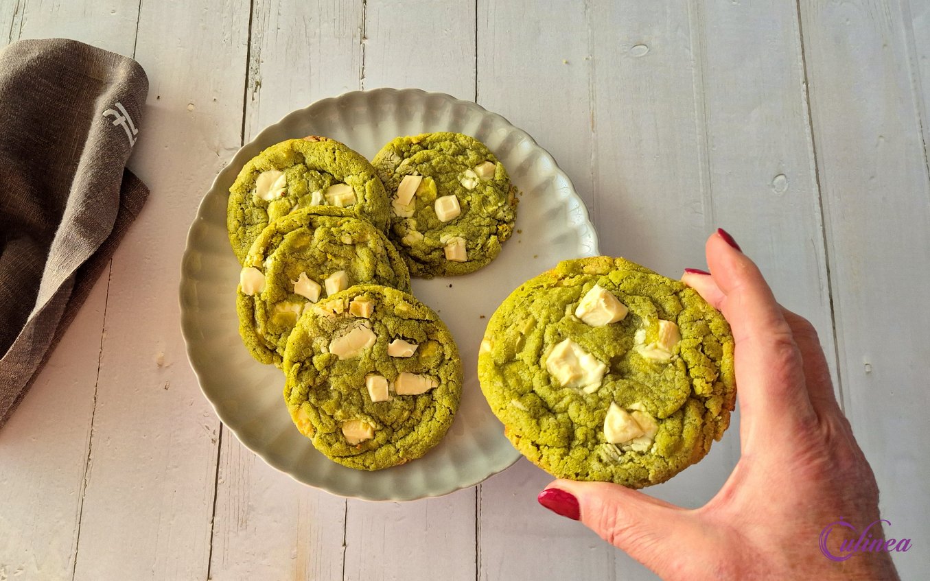 Matcha Koeken met Witte Chocolade