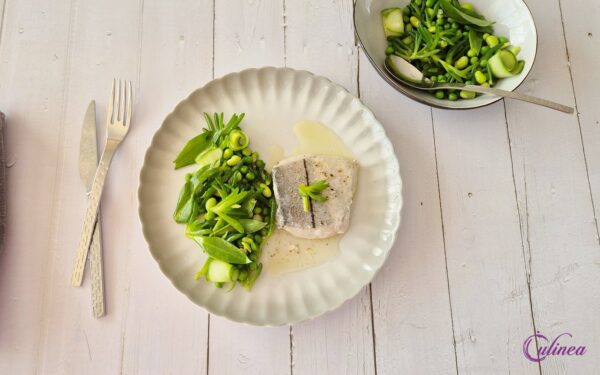 Zeebanaansalade met Erwten en Edamame: