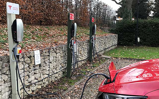 The new Leaf's type 2 socket gives access to Tesla's white label destination chargers